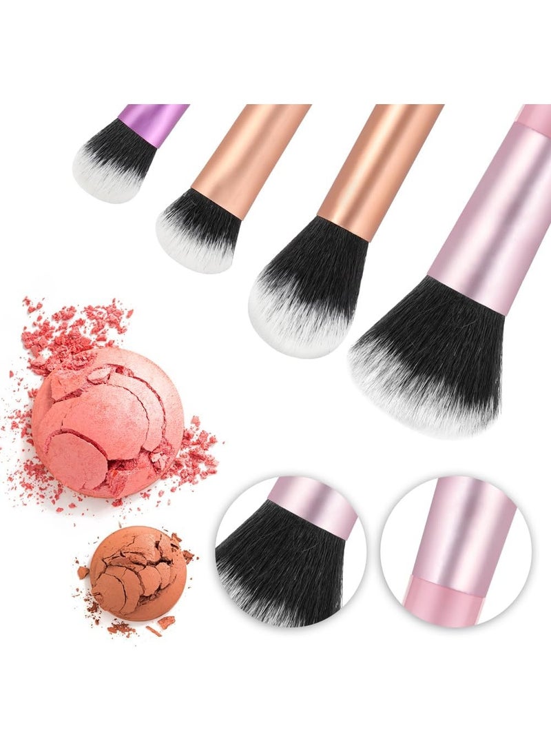 OFFCUP 10pcs Travel Fantasy Mini Brush Kit, Makeup Brushes with Cosmetic Bag for Eyeshadow, Highlight, Contour, Powder and Concealer, Soft Synthetic Bristles, Cruelty-Free, Travel Brushes - Image 5